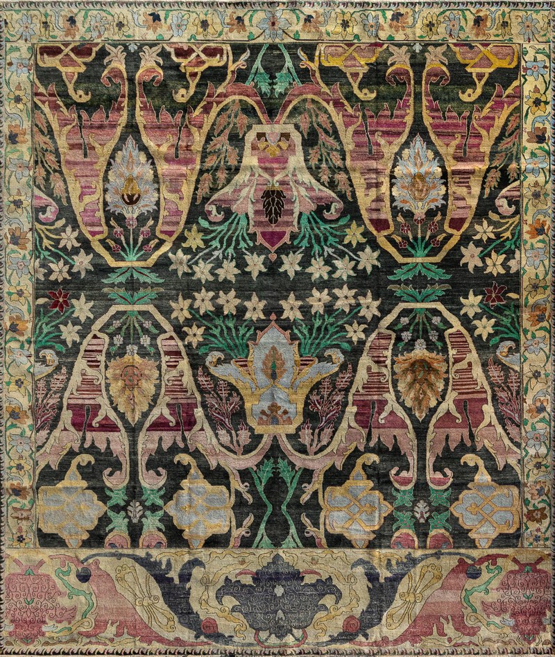 Ковёр Шерсть ZIEGLER VINTAGE Индия ART de VIVRE AC228-BLACK-MIX(368x435)