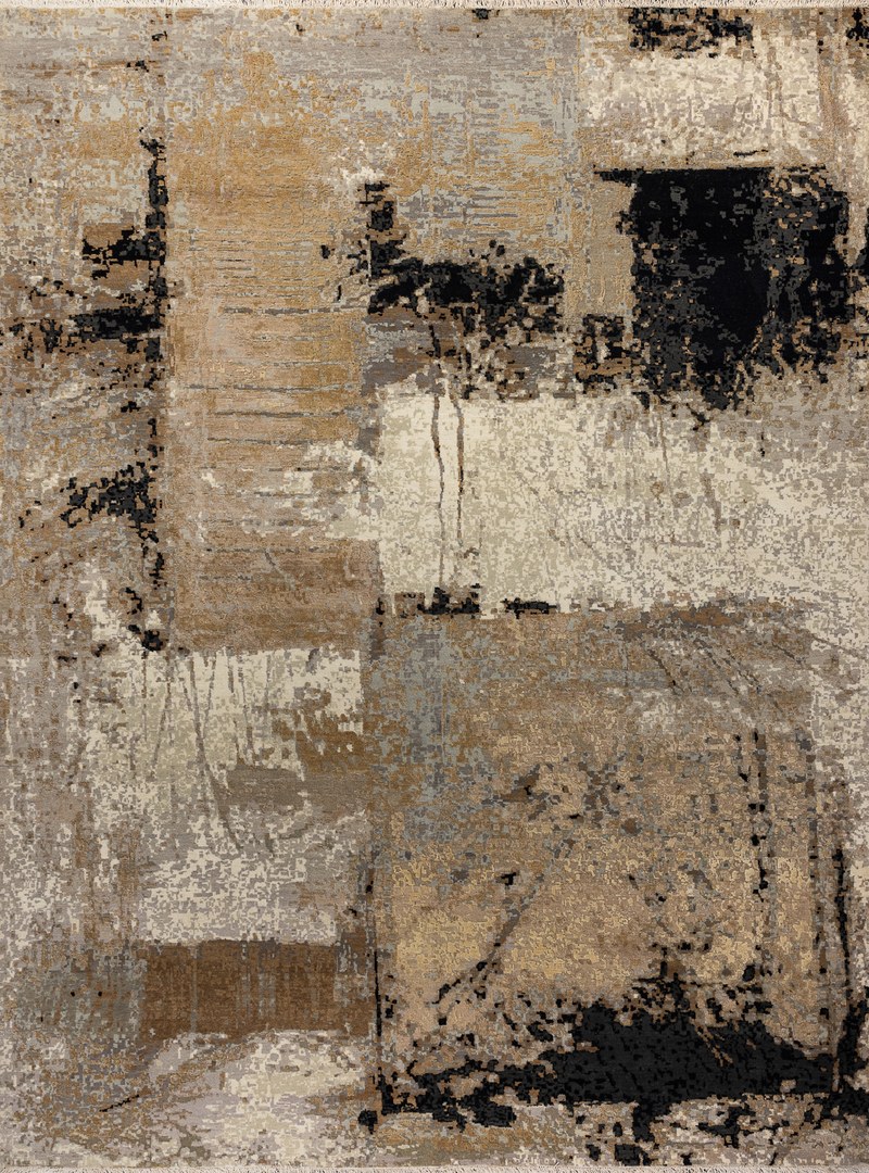 Ковёр Шерсть/Шёлк/Хлопок HOLLYWOOD ART Индия ART de VIVRE CE9366-BLACK-CHARCOAL