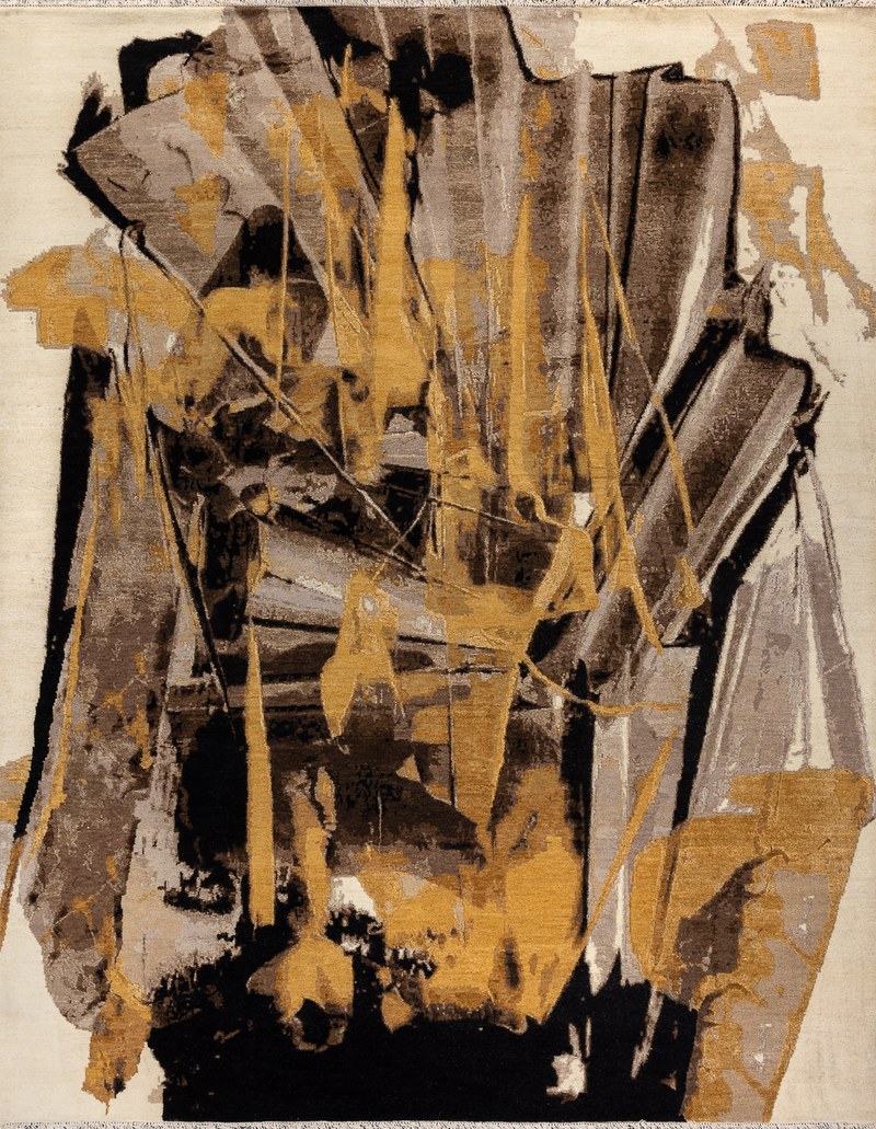 Ковёр Шерсть/Шёлк/Хлопок HOLLYWOOD ART Индия CE6693-GOLD-BLACK