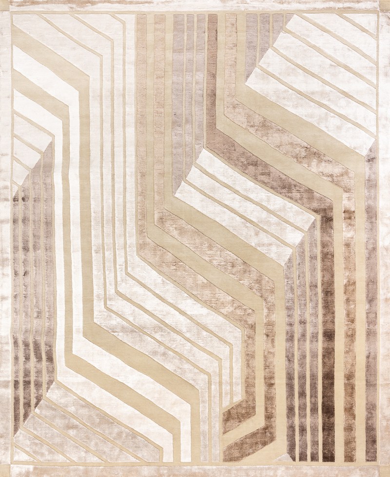 Ковёр Шерсть/Арт-шёлк CARTIE COLLECTION Индия ART de VIVRE ART DECO-4-BGE