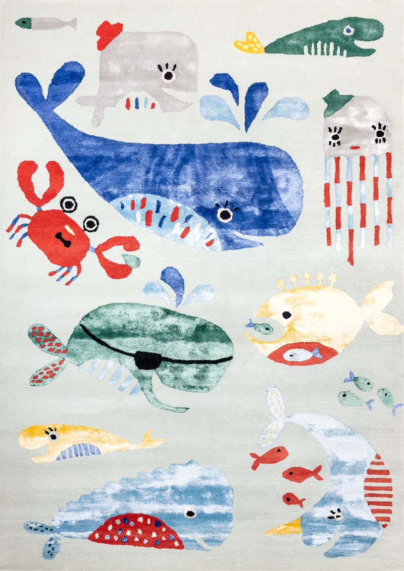 Ковёр Шерсть/Арт-шёлк RIVIERA KIDS Индия ART de VIVRE WATER BLUE