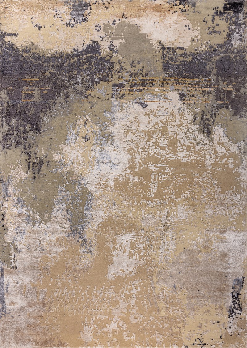 Ковёр_Арт-шёлк/Шерсть/_SAN FRANCISCO_Индия_GOLD-LINES-1-BLACK