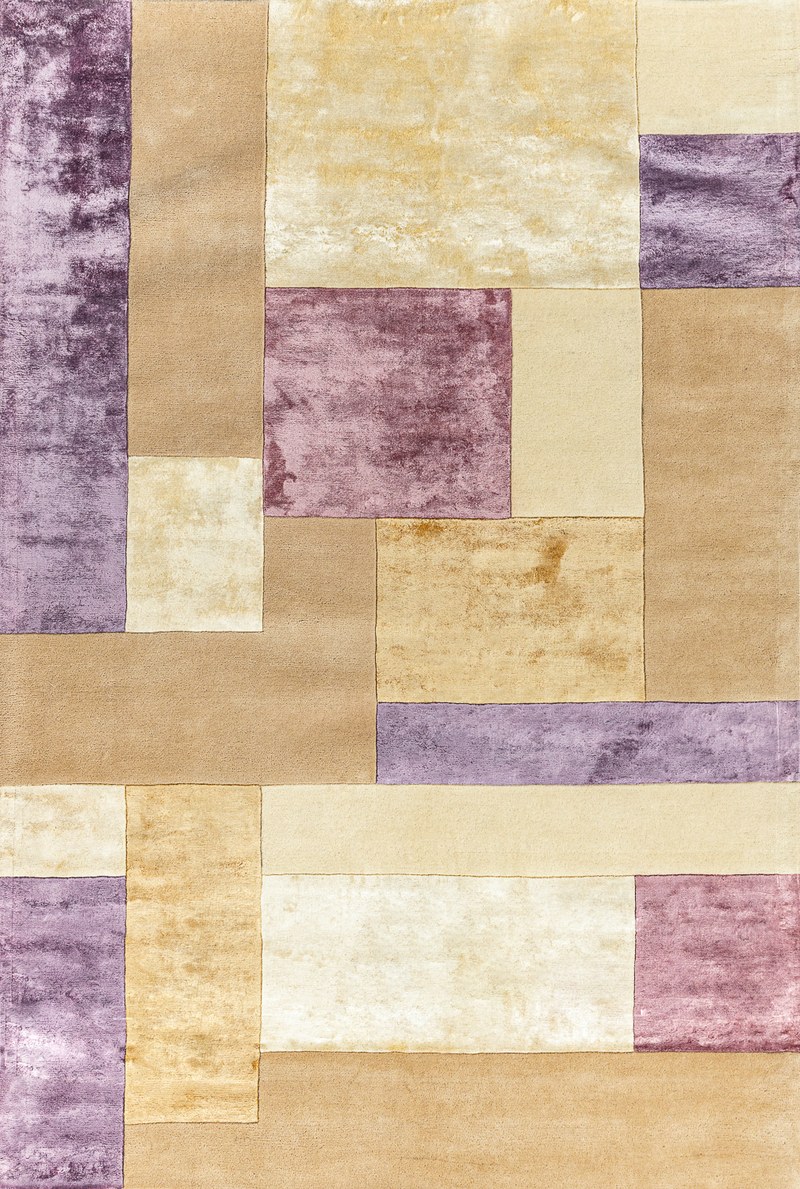 Ковёр Шерсть/Арт-шёлк RIVIERA Индия ART de VIVRE MONDRIAN-01-BEIGE-PURPLE