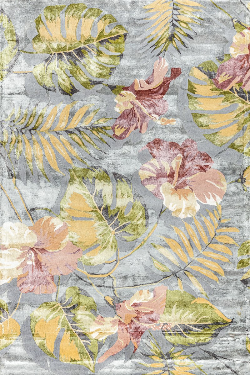 Ковёр Шерсть/Арт-шёлк RIVIERA Индия ART de VIVRE TROPICAL-FLOWERS-SILVER