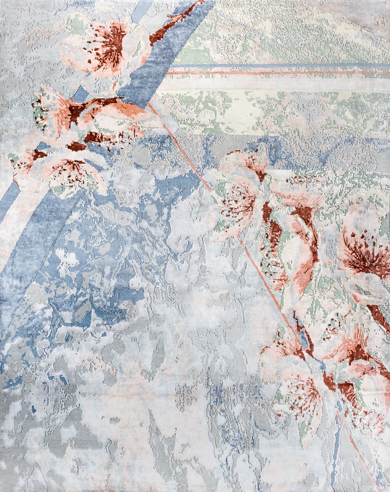 Ковёр Шерсть/Арт-шёлк MARBLE FLOWERS Индия ART de VIVRE Marble Code 13-MLT