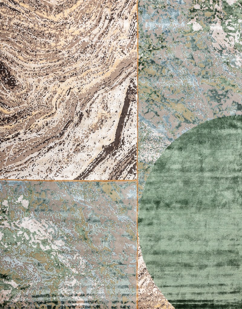 Ковёр Арт-шёлк/Шерсть MARBLE T Индия ART de VIVRE MARBLE-LINES-5-COLOR-2